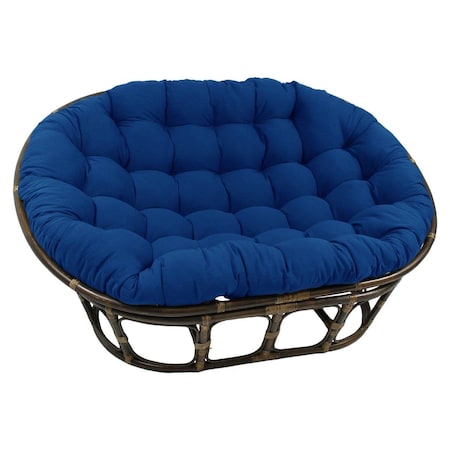 International Caravan 63 x 45 in. Rattan Double Papasan Chair with Twill Cushion, Royal Blue 3304-TW-RB